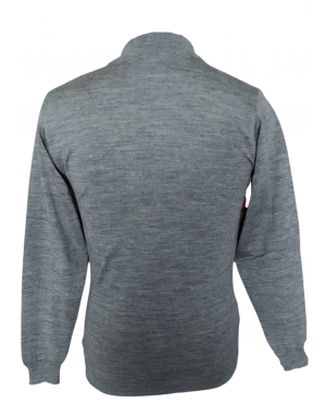 Men pure wool sweater plain Heavy grey